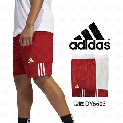 Adidas 雙面穿 運動短褲 休閒短褲 男女 紅白 雙面球褲 團體球褲 籃球褲 籃球 球褲 DY6603