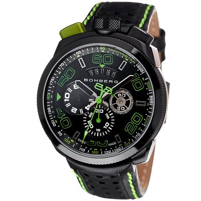 BOMBERG 炸彈錶 手錶 45mm 瑞士製 BOLT-68 綠時標 懷錶 皮錶帶 男錶女錶