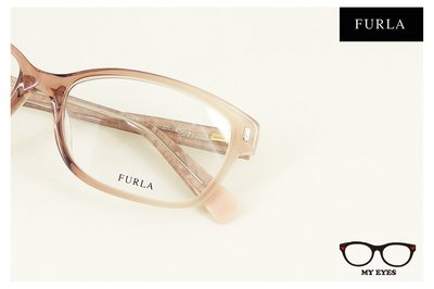 【My Eyes 瞳言瞳語】Furla 義大利品牌 柔膚色光學眼鏡 經典時尚 漸層設計 溫柔女人味 (VU4837)