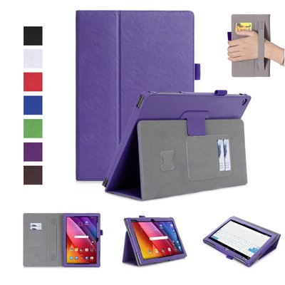 GMO 2免運 ASUS 華碩 ZenPad 10 10.1吋 Z300M 平板皮套插卡 手托 保護殼 紫色保護