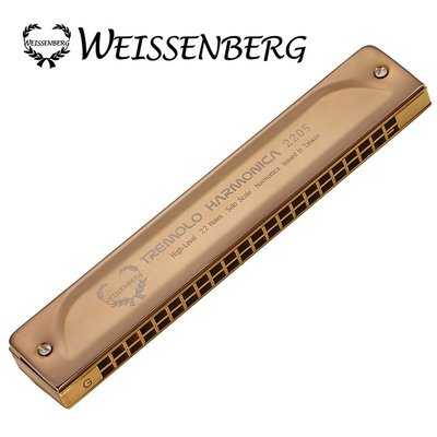 WEISSENBERG  特級款2205B-RG22孔銅合金複音口琴-玫瑰金