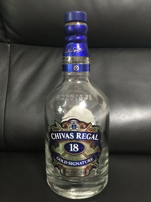 CHIVAS REGAL 起瓦士18年 蘇格蘭威士忌空酒瓶(750ml)/多用途玻璃空瓶/空洋酒瓶
