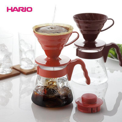【旗艦店】HARIO咖啡壺V60玻璃滴漏式過濾杯手沖咖啡器具套裝VCSD