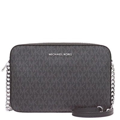【美麗小舖】MICHAEL KORS MK 黑灰色 防刮PVC 鏈條包 側背包 盒子包 斜背包 相機包~M79714