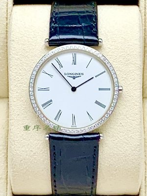 重序名錶 LONGINES 浪琴  La Grande 嘉嵐系列 L4.704.0.11.2 原鑲鑽圈 超薄石英腕錶