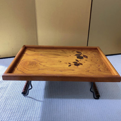 zwx 日本回流秋闐角館櫻皮桌子櫻皮細工天然木托盤長方托盤茶道具，櫻