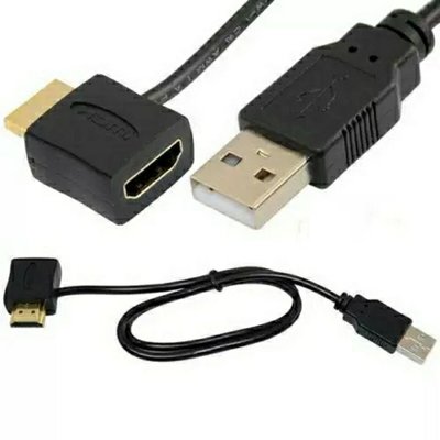 線材HDMI線HDMI線 HDMI公對母電源連接線 USB轉HDMI公對母供電線,0.5米