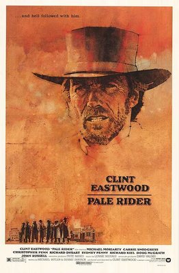 蒼白騎士 (Pale Rider)- 克林伊斯威特 Clint Eastwood- 美國原版手繪電影海報 (1985年)