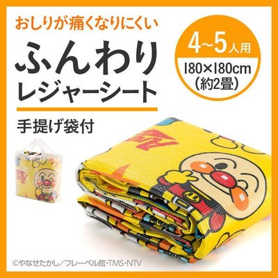 日本進口 正版 麵包超人 ANPANMAN 兩疊 野餐墊 附提袋 LL