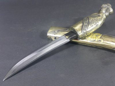 [銀九藝] 銅器銅雕 日本鋼製 風花雪月 仕女刀 天皇刀 腰刀 未開封