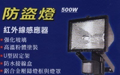 監視器 夜間 紅外線 防盜 感應燈 鐵網 防破壞 居家安全 自動照明燈 500W 防盜燈
