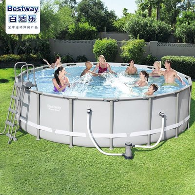 現貨熱銷-大型兒童游泳池家用成人超大支架泳池戶外折疊加厚寵物洗澡戲水池