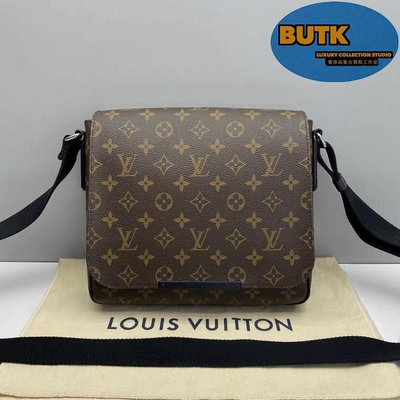 LV 路易威登 DISTRICT PM 小號 老花翻蓋郵差包 斜背包 中古包 單肩包