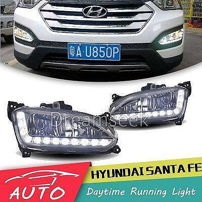 台灣現貨汽車LED日間行車燈 晝行燈 適用于 現代新勝達 Hyundai IX45 Santa Fe 2013 2014