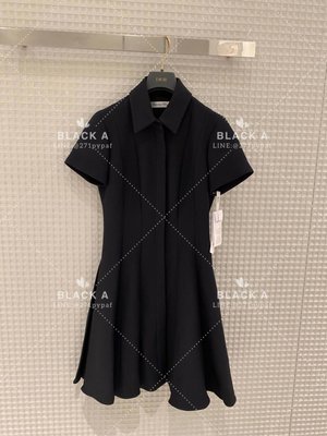 【BLACK A】Dior 2022新款黑色羊毛真絲短袖連身裙 價格私訊