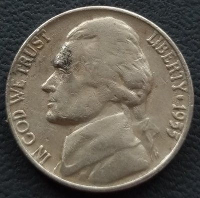 美國   傑佛遜    5分   1955-D   鎳幣       280-923