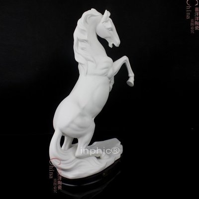 INPHIC-14吋立馬發財白馬 工藝品 家居擺設 馬擺飾 陶瓷馬 亞光