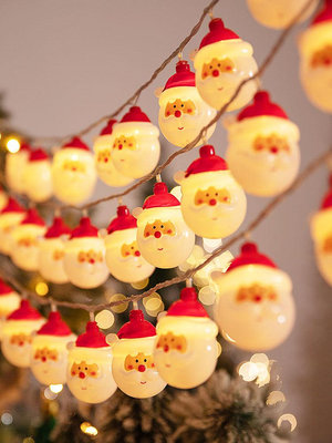 聖誕裝飾 聖誕禮物圣誕節裝飾品圣誕老人雪人發光燈串平安夜場景布置道具圣誕樹掛件