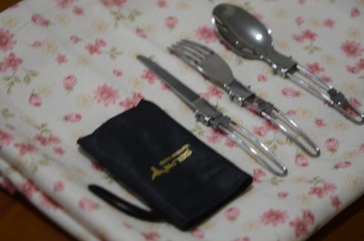 [凱溢露營用品] 韓國SELPA-不鏽鋼環保餐具折疊刀叉勺3件組