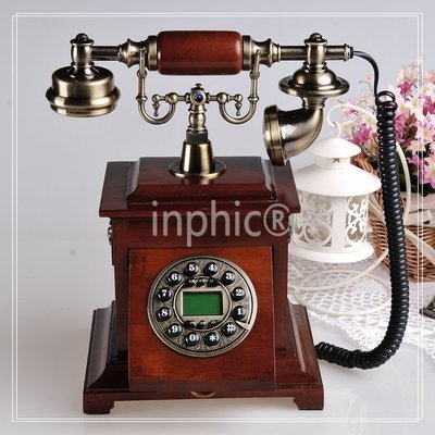 INPHIC-實木復古電話機座機歐式電話機復古電話機時尚電話機