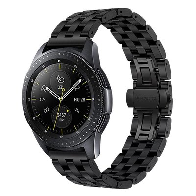 森尼3C-三星Galaxy Watch不銹鋼五珠錶帶 SM-R810 R800手錶金屬腕帶 46MM 42MM錶帶 替換帶 腕帶-品質保證