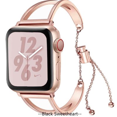 適用於Apple Watch7654321se手錶帶 不鏽鋼金屬鏈手鐲款蘋果手錶帶
