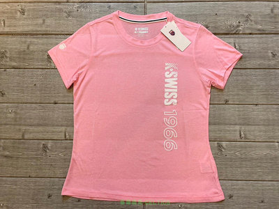 塞爾提克~K SWISS 女生 運動休閒 短袖 T恤 排汗T 輕量速乾 吸濕快排 粉紅色-KSWISS