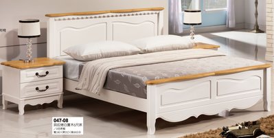 臥室最佳擺設典雅床架 貝拉烤白實木6尺雙人床架（10）免運費 屏東市 廣新家具行