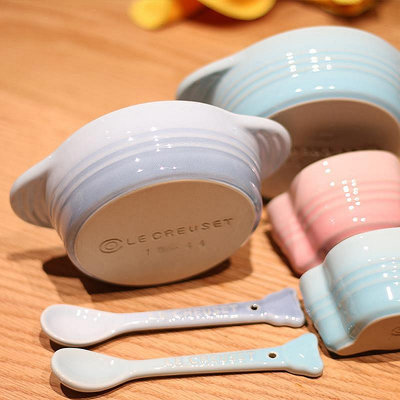 【米顏】 法國le creuset 酷彩陶瓷餐具兒童餐具分隔盤套裝