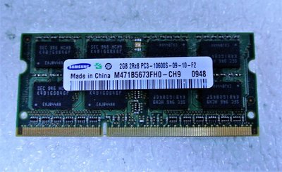 ~ 駿朋電腦 ~ 三星 2G*2 DDR3 1333 PC3-10600S 筆電專用記憶體 $300