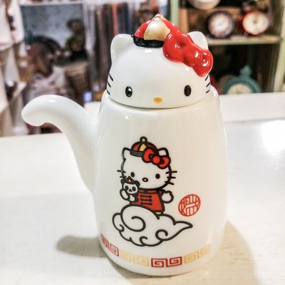 Vintage+。復古家。日本Hello Kitty中國熊貓風系列。凱蒂貓熊貓造型陶瓷醬油罐油壺