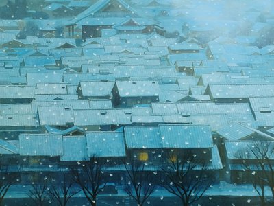 【Marsco】讀賣新聞2008年12月（東山魁夷百歲冥誕-心裡的風景）印刷複製畫1份2張：下雪了：年底/北山初雪（25041066）