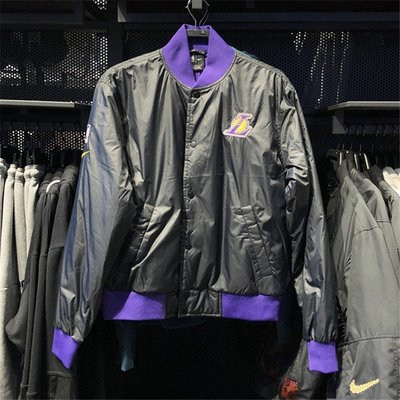 【熱賣精選】Nike耐吉男女洛杉磯湖人隊籃球訓練棒球棉服立領夾克衫外套DB4787