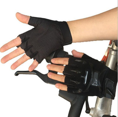 兒童半指手套男少年春夏季迷彩薄款透氣戶外運動騎行防護防滑手套