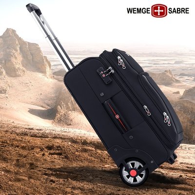 瑞士軍刀新款單向輪行李箱牛津布超大輪子拉桿箱定向輪帆布旅行箱現貨 正品 促銷