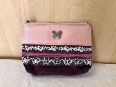 Angelia 日本Anna Sui 安娜蘇 全新現貨 限量款甜美粉色紫色拼色質感化妝包置物包萬用包收納包