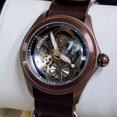 【個人藏錶】 CORUM 崑崙 青銅泡泡 鏤空面盤 47mm 全套 台南二手錶