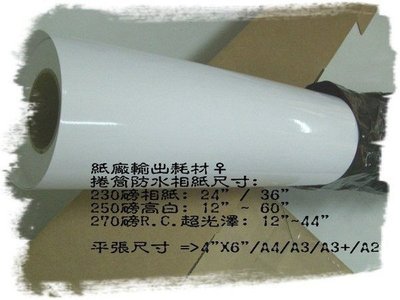 紙廠♀ Pigment適用12"【305mm捲筒高白超光】A3一盒2捲日本防水亮面高光250磅相紙-5760dpi