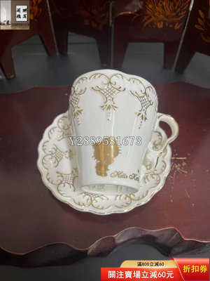Hello Kitty凱蒂貓 22k金浮雕咖啡杯 有輕微脫金 家居擺件 茶具 瓷器擺件【闌珊雅居】14519