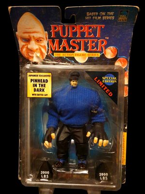 盒破舊 1998 魔偶奇譚 PUPPET MASTER 針頭 PINHEAD 日本限定 毛帽 藍色毛衣版　富貴玩具店