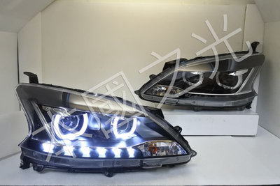 oo本國之光oo 全新 日產 SUPER SENTRA AERO LED U型 黑框魚眼 大燈 一對 方向燈燈泡