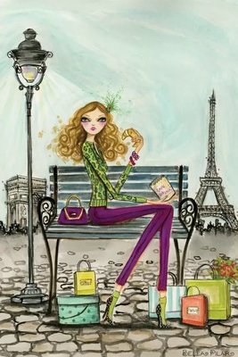 美國進口 300片拼圖 巴黎購物 巴黎街景 巴黎鐵塔 裝飾畫 插畫 桌遊 Shop Paris Bella Pilar Jigsaw Puzzles