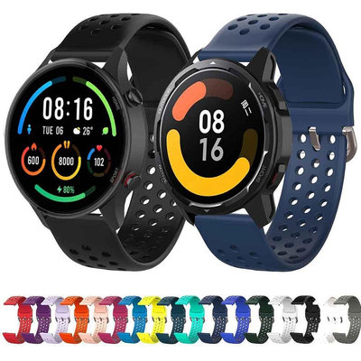 【熱賣精選】適用於小米 MI 手錶全球版 Smartwatch 手鍊腕帶的 22mm 運動矽膠錶帶 MI Watch S1 Acti