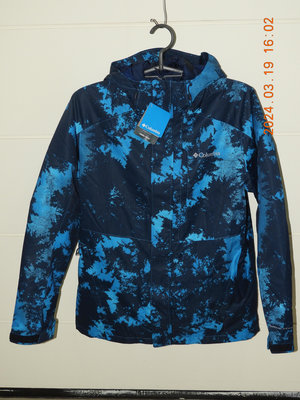 112-Columbia Omni-TECH迷彩防水鋁點保暖兩件式外套-藍色系-男裝-M號