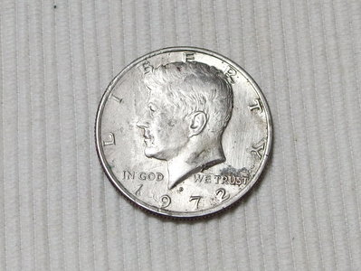 1972年 美元5角 HALF DOLLAR大枚硬幣, 約翰甘迺迪肖像.