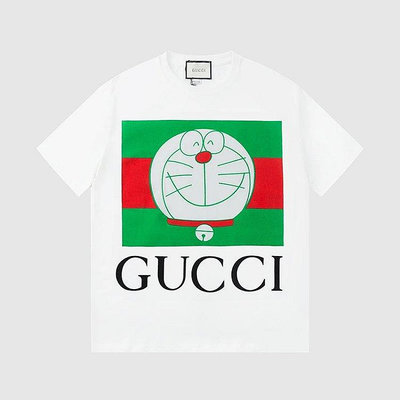 Gucci 古奇 21早春新款 拼色字母 哆啦A夢 字母短袖T恤男女