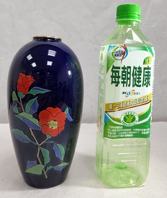 【日本古漾】591601 日本皇室御用深川製磁  山茶花圖 花瓶