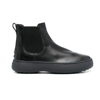 [全新真品代購-F/W23 SALE!] TOD'S 黑色皮革 切爾西靴 / 靴子 (TODS 豆豆鞋)
