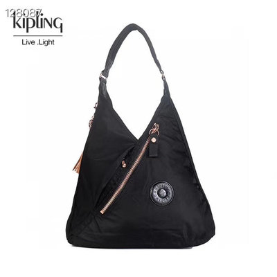 【熱賣精選】 缺貨）Kipling 猴子包  K14881 黑色 流蘇款 玫瑰金拉鍊 拉鍊款輕量手提肩背包 旅行 出