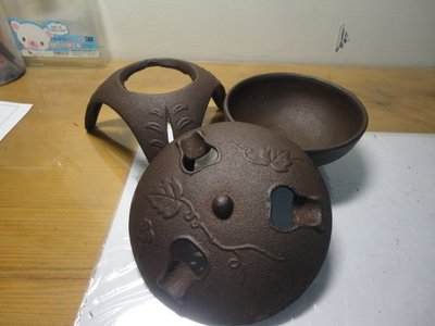 日本  老鐵器   沉 香爐 可拆成3件  昭和時期  非龍文堂/龜文堂/藏六/檜木/牛樟/梢楠